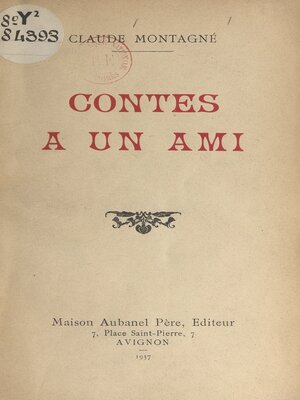 cover image of Contes à un ami